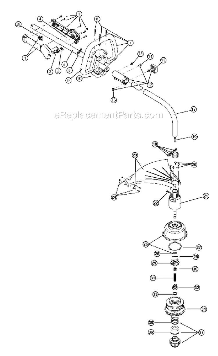 Page A Diagram and Parts List for YM25 41ADY25C401 Yard Man Trimmer